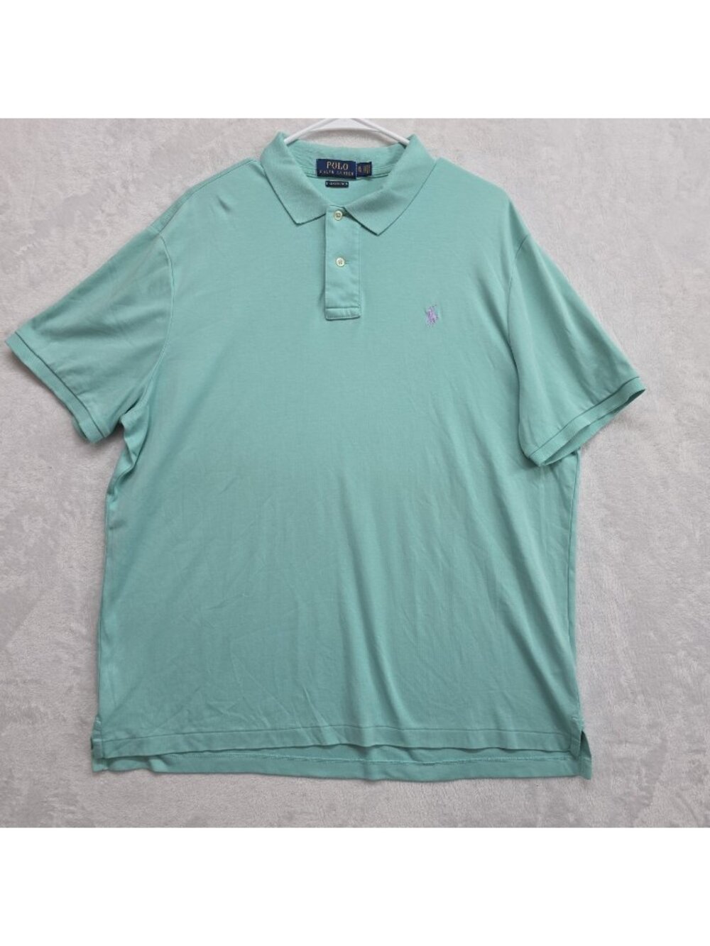 Polo Ralph Lauren Classic Fit Polo Mens XL Pastel Teal Purple Pony Old Money EUC
